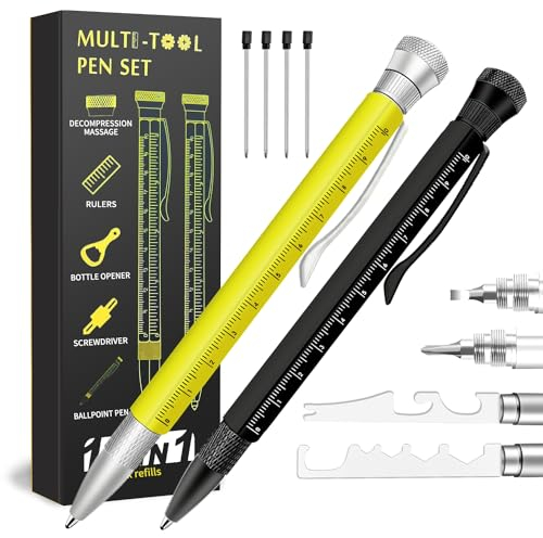Yolistar Cadeau Homme,Stylo Multifonction 14 en 1,design original stylo à outils ménager,Idee Cadeau Fete des Peres,Cadeau Anniversaire Homme,Cadeau de Saint Valentin pour lui,cadeau de Noël