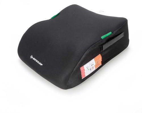 Kindersitzerhöhung nach UN/ECE R129, Autositzerhöhung für Kinder von 135 – 150 cm, Sitz anatomisch geformt, Polyester-Bezug abnehmbar und waschbar (Schwarz)