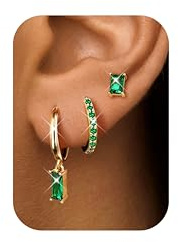 Chriscoco 3 Paia Orecchini Donna Oro Placcato 14K Acciaio Chirurgico Piccoli Orecchini Cerchio Argento Anallergici Set Piercing Orecchio