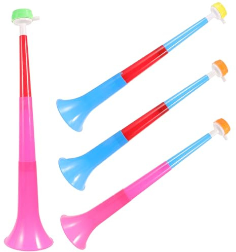 4 trompetas portátiles de bocina de colores para partidos de fútbol, fiestas, eventos y divertido generador de ruido para adultos, color aleatorio