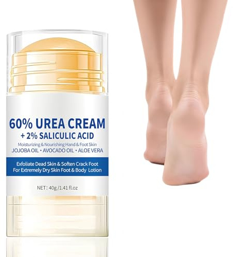 Crema para Pies Secos y Agrietados, Crema Hidratante para Pies, Eliminador de Callos y Suaviza, Hidratante y Exfoliante, creMa de Codos, Manos, Talones, Uñas y Rodillas-K