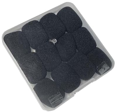 MagiDeal 12 Piezas Funda para Micrófono Auricular Cubierta de Espuma Reutilizable Protector Antiviento Micrófono Filtro de Repuesto Lavable Adecuada para, Negro 2.7c