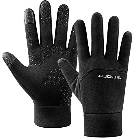 TAGVO Wintersporthandschuhe Rutschfeste Fahrradhandschuhe Wasserdichte Und Winddichte Outdoor-Arbeitshandschuhe Tragbare Laufhandschuhe Passgenau Super Grip Dünnes Fleece-Innenfutter Touchscreen
