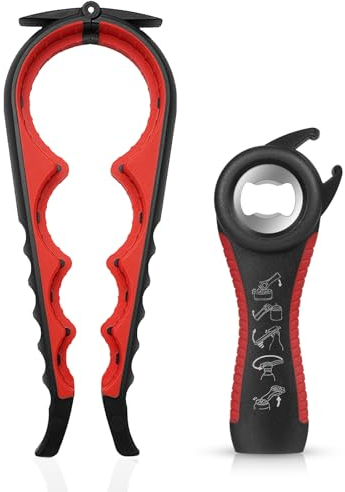 MAEXUS Abrelatas de botellas 5 en 1, juego de abridor de latas 5 en 1, agarres con tapa de soda y agarres para jefes de jarras para chef, niños, cocina, regalo de Navidad, fiesta de vacaciones
