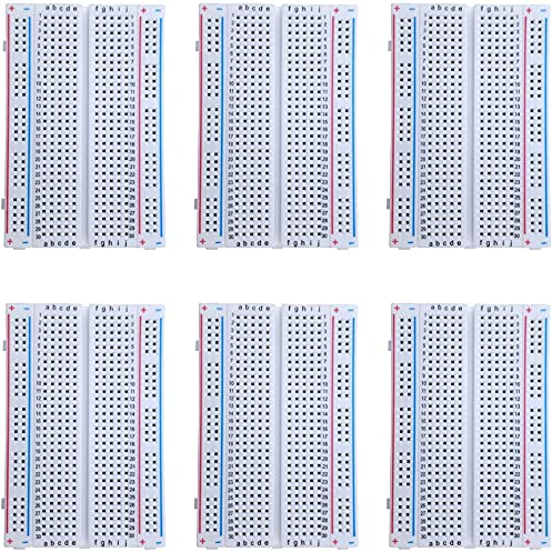 MMOBIEL 6 Stück PCB 400 Punkte ohne Löten für Modell-Prototyp, kompatibel mit Projekten für Arduino, Raspberry Pi 2 3 4 Verteilerverbindungsblöcke Shield
