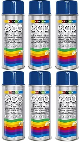 6er Sparpack Deco Color ECO Lackspray glänzend oder matt 400ml nach RAL freie Farbauswahl (6 Dosen ECO RAL 5010 Dunkelblau Glanz)