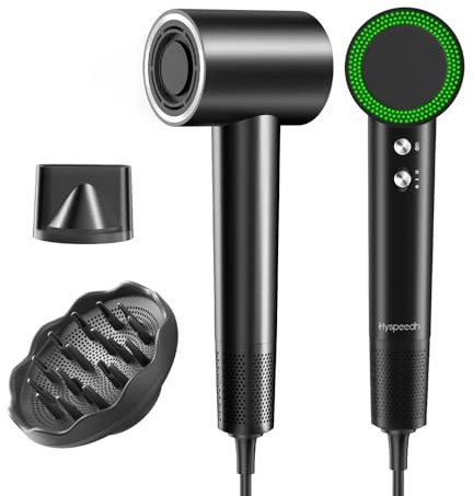 Hair Dryer with 110000 RPM High Speed 1400w Motor for 1-5min Fast Dry, 3 Heat/Cool Wind Level & 49db Low Noise,1.5 Billion Plasma & Travel Blow Dryer