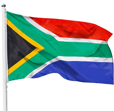 PHENO FLAGS Südafrika Flagge 90x150cm - wetterbeständige Fahne mit Messingösen, 100% Polyester, robuste Doppelnaht & in lebendigen Farben - ideal für Flaggen-Liebhaber