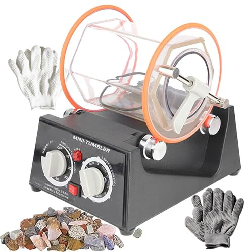 forplubossmmp Macchina Lucidatrice per Bicchieri in Pietra | Lucidatrici Elettriche Tamponi Finitrice Abrasiva con capacità di 3Kg | Macchina per La Finitura della Lucidatura dei Gioielli con Timer