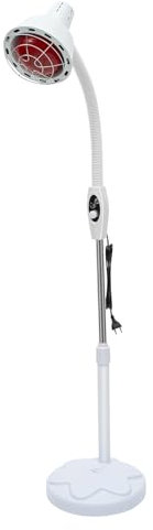 Pinuox Infrarotlampe 275W Rotlichtlampe Wärmelampe Temperatur Einstellbar mit Schutzgitter, Rotlicht Lampe Therapie Infrarot Lampe Ständer