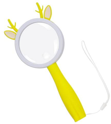IRCHLYN Magnifying Glass 10X Hand Lens for Kids 70mm Handheld Plastic Magnifier for Reading Science Class Outdoor Observation Party Favors (Yellow)