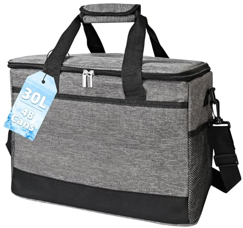 Kylväska stor 30 l, kylväska vikbar, kylbox – med bärremmar, läckagesäker, vattentät isoleringsväska, perfekt för resor, camping, familjgrillning, mattransport
