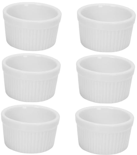 BEBEMOKO 6 pièces Ramequins Céramique Résistants à Haute Température Bols à Sauce pour Assaisonnements Salade et Dips Usage Maison Restaurant