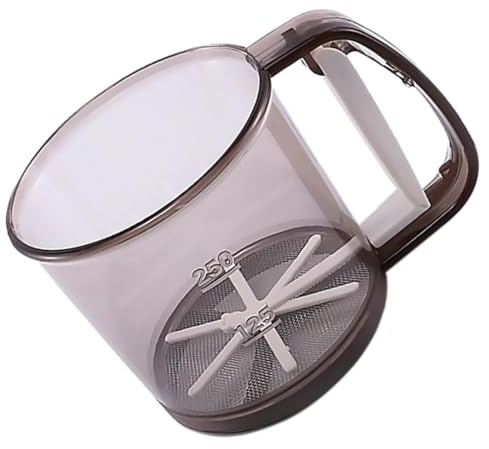 NUOBESTY Tamis à Farine Outil Pratique Manuel Robuste en Acier Inoxydable et PP Passoire Portable à Mailles Fines pour Ustensiles de Pâtisserie pour Cuisson à Domicile
