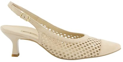 Paul Green 6222-009 beige perforerade/flätade pumps för kvinnor