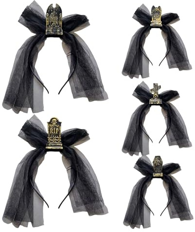 Håband För Halloween Vintage Gravsten Huvudprydnad Med Slöja | Skräck Halloween Kostymaccessor Till Karnevaler Maskeradbalkonger Scenframträdanden
