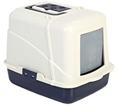 Dehner Katzentoilette Hugo mit Kohlefilter, ca. 50 x 40 x 41 cm, Kunststoff, blau