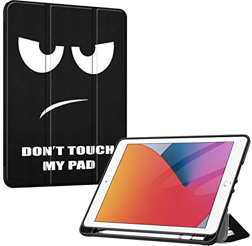 Fintie Hülle für iPad 9. Generation 2021/8. Gen 2020/7. Gen 2019 10.2 Zoll - Superleicht Soft TPU Rückseite Abdeckung Schutzhülle mit eingebautem Pencil Halter, Auto Sleep/Wake, Don't Touch