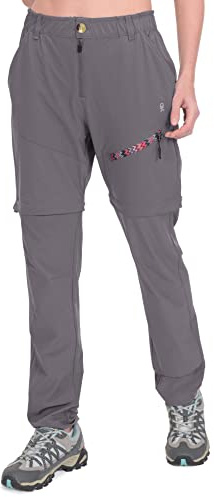 Little Donkey Andy Women's Hiking Pants Lightweight Convertible Zip-Off Pants Quick Dry UPF 50 Steel Gray Size S
