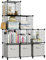 HOMIDEC 9 Cube Storage Unit, DIY Wardrobe Closet Cabinet Bookcase Bookshelf, Space Saving Metal Mesh Grid Wire Storage Shelves Organizer for Office/Living Room/Kitchen/Bathroom
