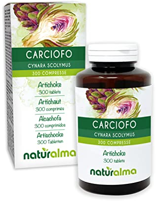 Artischocke (Cynara scolymus) Blätter Naturalma - 150 g - 300 Tabletten - Nahrungsergänzungsmittel - Natürlich und Vegan