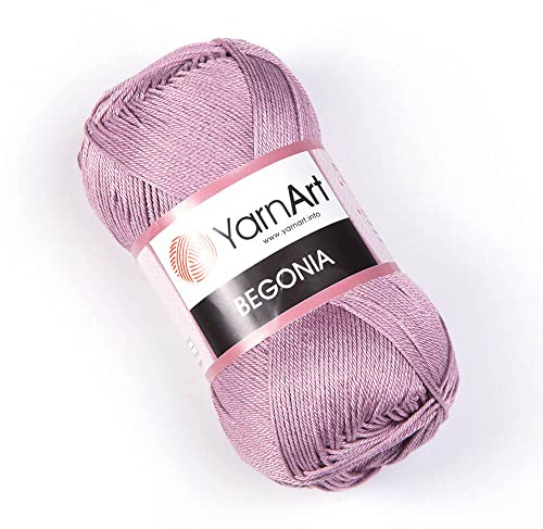 Yarn Art Begonia Yarn 100% Cotton, Pure Premium Soft Cotton Yarn, for Knitting Crochet and Amigurumi, Various Pastel and Shiny Colors, Yarn,1.76 Oz (50g) / 185 Yrds (169m) (4931)