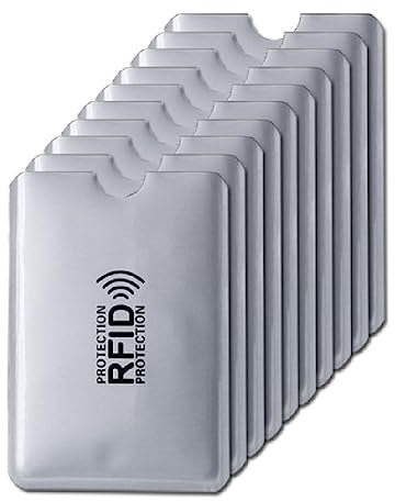 BARAC Funda Protectora RFID para Tarjetas, Bloqueo RFID, Mangas de Bloqueo Antifraude 10 Piezas - Anti Fraude y Protección de Tarjetas de Crédito