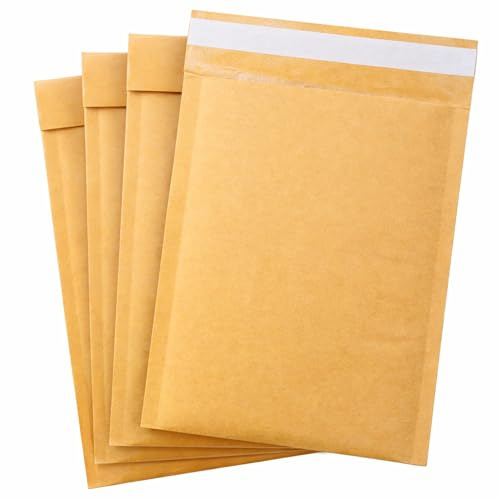 Navoys A5 Padded Envelopes, Kraft Bubble Mailers 15cm x 21.5cm - 5 Pack | Peel & seal, tear-resistant, bubble wrap envelope, cushioned for fragile items, lightweight, secure postage