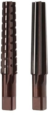 Set di 2 alesatori manuali MT0/MT1/MT2/MT3/MT4/MT5 in acciaio, cono Morse a bordo fine/grezzo, for fresatura e finitura.(MT1)