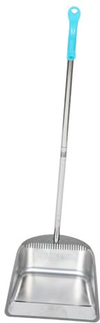 HEALLILY Pala para Basura De Acero Inoxidable Recogedor con Mango y Dientes para Cocina Herramientas De Limpieza Resistentes