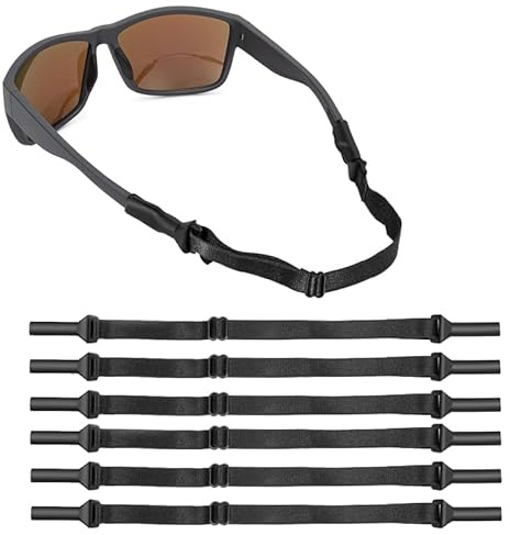 Azwood Fascia per occhiali sportivi, 6 pezzi, regolabile, per occhiali sportivi, stabile e antiscivolo, adatta a diversi tipi di sport, fasce per occhiali da uomo e da donna, per tutte le