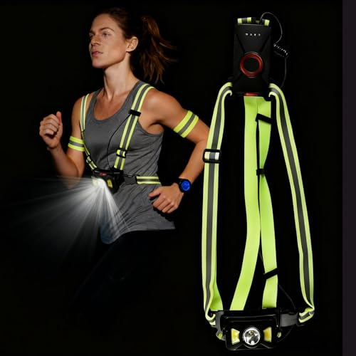 Lampe De Course A Pied,Lampe Poitrine Running USB Rechargeable,Lampe De Poitrine Rechargeable Avec Câble De Données,Lampe Pectorale Etanche Pour Marche,Jogging,Camping,Randonnée,Réglable A 65°