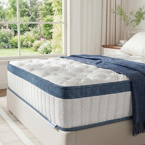 Tribesigns Mattress 4FT, 25cm Deep Hybrid Memory Foam & Pocket Spring Mattress, Medium Firm for Pressure & Back Pain Relief, Breathable Soft Fabric, Motion Isolation, 120cm x 190cm (Small Double)