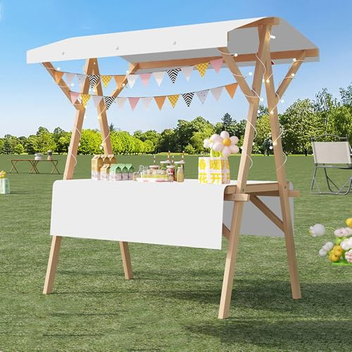 Estante plegable con ruedas y toldo, carrito portátil plegable para exhibición y venta al aire libre