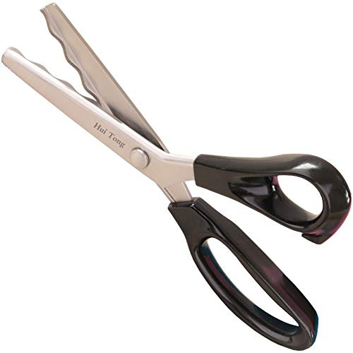 Hui Tong Forte e affilato Forbici zig zag per stoffa, Seghettate e ondulati Forbici Dentellate, 3/5/7mm per un totale di 6 specifiche(ondulati 18mm)