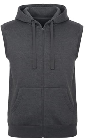 ROCK-IT Apparel Herrtröja med huva ärmlös, jacka med huva och dragkedja, fitness hoodie herr [storlekar S-4XL] sweatshirt träningsväst, pullover, tank top