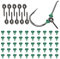 Haken Boilies Schraube 10 Stücke Screw Köder mit 50 Pcs Hook Stops, Screw mit Festen Ring Karpfenangeln Hair Tackle für Chod-Rigs Köder Haken