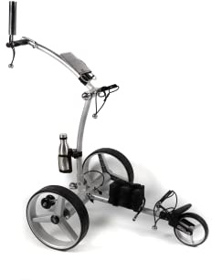 GolfTed Chariot de Golf électrique léger en Aluminium GT-AR avec TÉLÉCOMMANDE (Pliable, 12 accesoires)