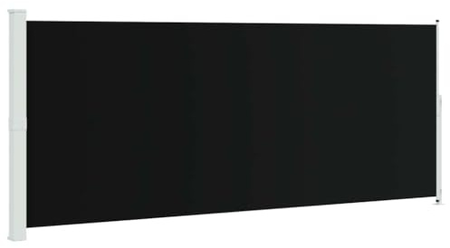 vidaXL Toldo Lateral Retráctil para Patio Separador Terraza Balcón Pantalla Solar Viento Enrollable Función Retroceso Automático Negro 200x500 cm