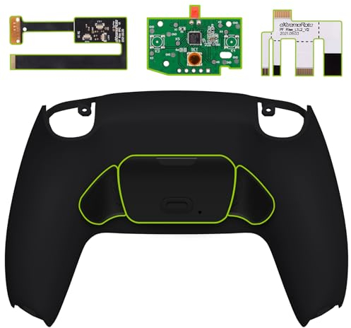 eXtremeRate Black Back Paddles Programable Rise 2.0 Remap Kit for ps5 Controller BDM-010 BDM-020, Upgrade Board & Redesigned Back Shell & Back Button Attachment - Controller NOT Included