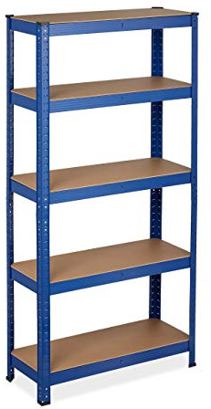 Relaxdays 2 x Scaffale a carico pesante, capacità 875 kg, 5 livelli, da montare, cantina, garage, acciaio, HLP 150 x 75 x 30 cm