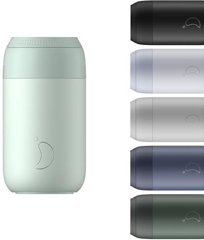 Chilly's Serie 2 Isolierter Kaffebecher - Doppelwandige Tasse mit Deckel - BPA-Freier Edelstahl - Lichen Green, 340ml