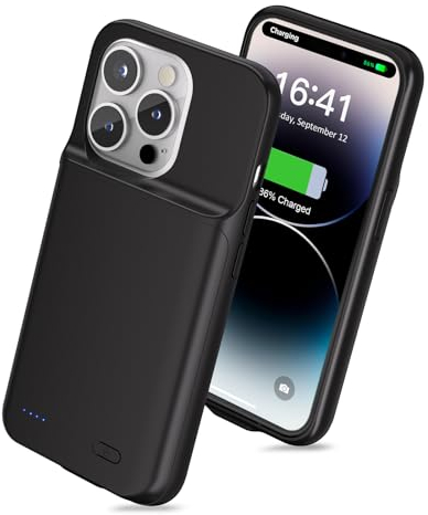 [6800mAh] Akku hülle für iPhone 14 Pro Max, neues upgrade mit hoher Kapazität,wiederaufladbares erweitertes Akkupack,schützende tragbare intelligente Backup-Ladeabdeckung für iPhone 14 Pro Max(1 Pack)