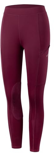 WILLIT Ridbyxor för barn, flickor, ridleggings, knätrimning, ungdom, ridningsbyxor, sommar, ventilerande, elastisk med fickor, roströd, XL
