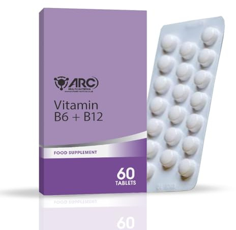 Vitamin B6 100mg and B12 1200mcg 60 Tablets for Men & Women