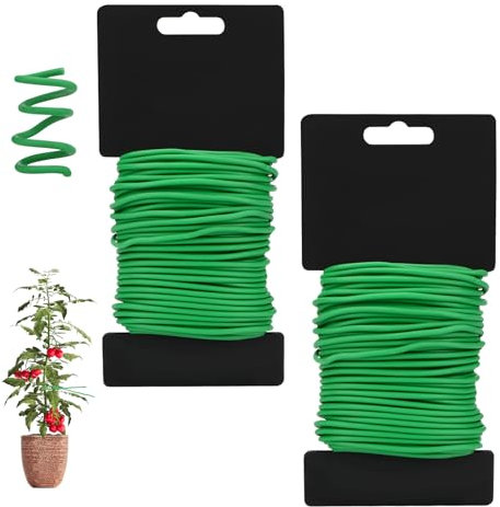 Liens de Jardinage pour Plantes, 3mm*20m Attache Plantes Souple, Matériau de Liaison pour Attacher Les Plantes, Fil de Serrage pour Jardin, Liens pour Plantes, Fleurs, Légumes et Vignobles, 2pcs