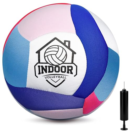 Dmcuzso Official Size 5 Soft Indoor Volleyballs for Practicing, Safe and Silent Fabric Volleyball Ball for Youth Beginners, Realistic Feel and Bounce Volleyballs Trainer for House Yard Training