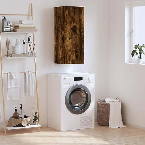 Mokuyary Armadio da parete per affumicatura, 34,5 x 34 x 90 cm, pensile, armadietto medico, armadio per bagno, cucina e corridoio