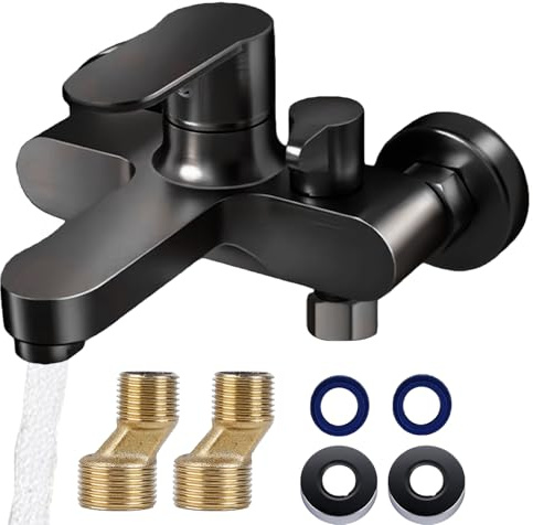 Aicharynic Rubinetto per vasca da bagno, miscelatore per vasca da bagno, rubinetto monocomando per vasca da bagno, miscelatore doccia, doccia e vasca