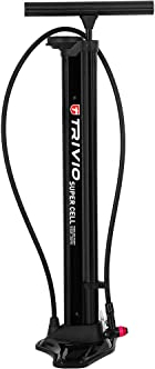 Trivio - Fahrradpumpe Super Cell Hochdruck mit Lufttank fur Tubeless Reifen - 18Bar - Aluminium - Standpumpe für schnelles und einfaches Aufpumpen - Robustes Aluminiumgehäuse - Geeignet für